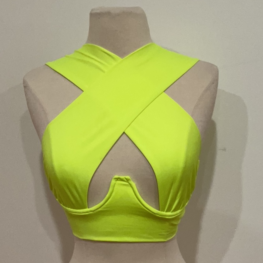 Superdown Kacie Cross Over Top in Highlighter Size: XS - Picture 5 of 8